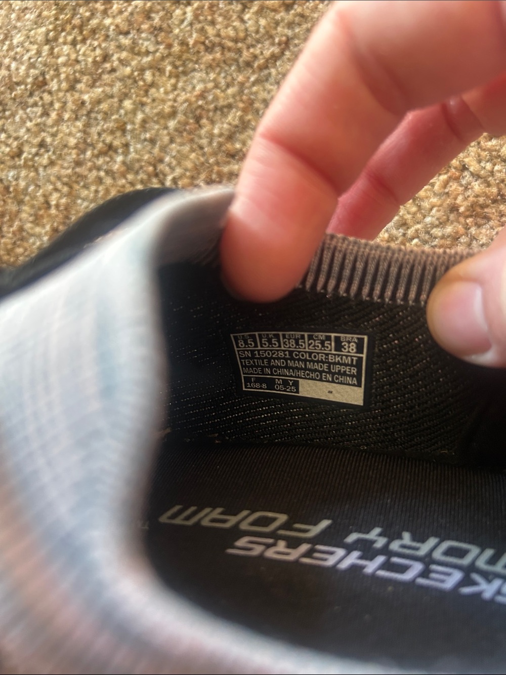 Skechers Black and Gray Knit Lace-Up Slip-On Sneakers - Picture 6 of 6